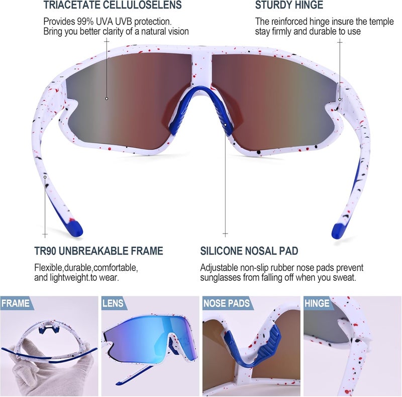 GLARDEFE Kids Baseball Sunglasses - Youth Baseball Sunglasses for Boys Girls - Sports Softball Shades Age 6-14 - Image 4